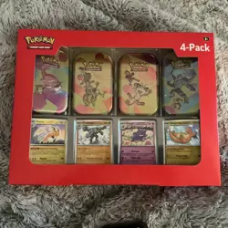 Pokemon TCG 151 Mini Tins 4 Pack 4 Promos NIB Sealed Sams Club Exclusive New - Image 1