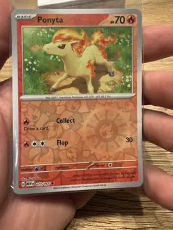 Ponyta - 077/165 - Common Holo Pattern - English Pokemon Card - Near Mint - Image 1