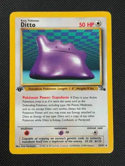Ditto 18/62 1ST EDITION Pokemon Card WOTC Fossil Rare - Image 1