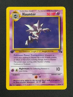 Haunter 21/62 1ST EDITION Pokemon Card WOTC Fossil Rare - Image 1