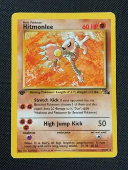 Hitmonlee 22/62 1ST EDITION Pokemon Card WOTC Fossil Rare - Image 1