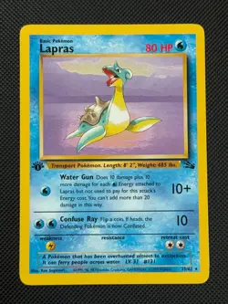 Lapras 25/62 1ST EDITION Pokemon Card WOTC Fossil Rare - Image 1