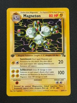 Magneton 26/62 1ST EDITION Pokemon Card WOTC Fossil Rare - Image 1