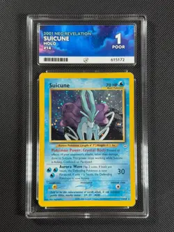 ACE 1 Suicune 14/64 HOLO Pokemon Card WOTC Neo Revelation Holo Rare - Image 1