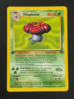 Vileplume 31/64 1ST EDITION Pokemon Card WOTC Jungle Rare - Image 1