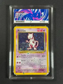 ACE 1 Mewtwo 10/102 HOLO Pokemon Card WOTC Base Set Holo Rare *2 - Image 1