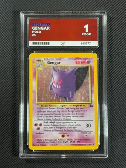 ACE 1 Gengar 5/62 HOLO Pokemon Card WOTC Fossil Unlimited Holo Rare - Image 1