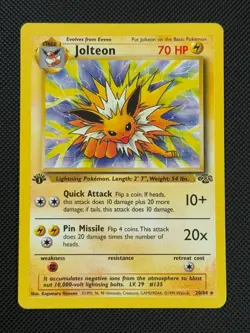 Jolteon 20/64 1ST EDITION Pokemon Card WOTC Jungle Rare - Image 1