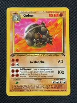 Golem 36/62 1ST EDITION Pokemon Card WOTC Fossil Uncommon - Image 1