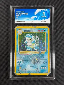 ACE 1 Blastoise 2/102 HOLO Pokemon Card WOTC Base Set Holo Rare - Image 1