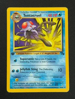 Tentacruel 44/62 1ST EDITION Pokemon Card WOTC Fossil Uncommon - Image 1