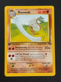 Marowak 39/64 1ST EDITION Pokemon Card WOTC Jungle Uncommon - Image 1