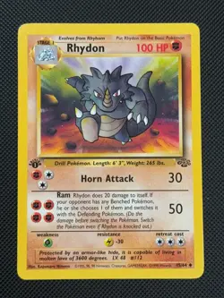 Rhydon 45/64 1ST EDITION Pokemon Card WOTC Jungle Uncommon - Image 1