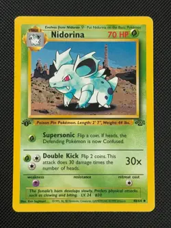 Nidorina 40/64 1ST EDITION Pokemon Card WOTC Jungle Uncommon - Image 1