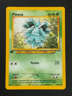 Pineco 77/105 1ST EDITION Pokemon Card WOTC Neo Destiny Common - Image 1