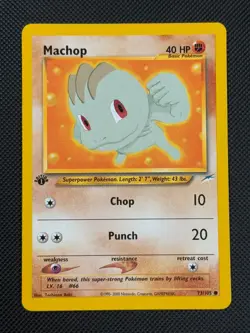 Machop 73/105 1ST EDITION Pokemon Card WOTC Neo Destiny Common *2 - Image 1