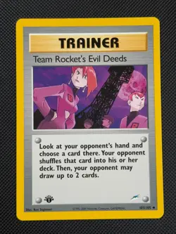 Team Rocket's Evil Deeds 103/105 1ST EDITION Pokemon Card Neo Destiny Uncommon - Image 1