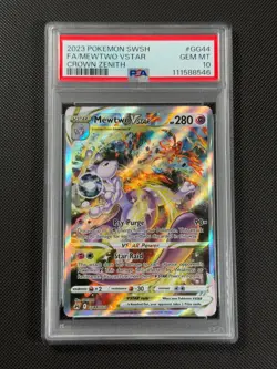 PSA 10 Mewtwo VSTAR GG44/GG70 FULL ART Pokemon Card Crown Zenith GEM MINT - Image 1