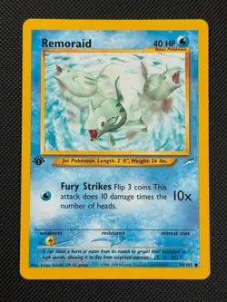 Remoraid 80/105 1ST EDITION Pokemon Card WOTC Neo Destiny Common - Image 1