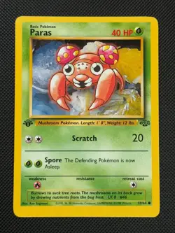 Paras 59/64 1ST EDITION Pokemon Card WOTC Jungle Common - Image 1