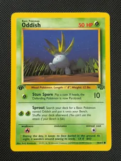 Oddish 58/64 1ST EDITION Pokemon Card WOTC Jungle Common - Image 1