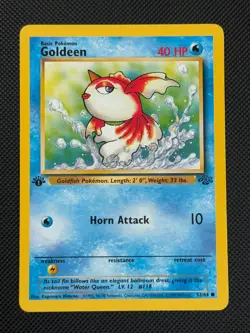 Goldeen 53/64 1ST EDITION Pokemon Card WOTC Jungle Common - Image 1