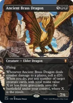 MTG English Ancient Brass Dragon (Borderless) NM Normal - Image 1