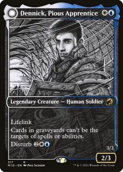 Dennick, Pious Apprentice // Dennick, Pious Apparition Foil Showcase MID MTG - Image 1