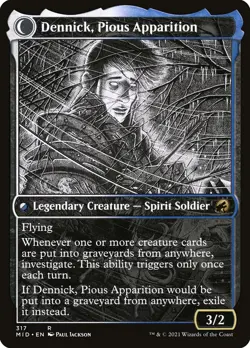 Dennick, Pious Apprentice // Dennick, Pious Apparition Foil Showcase MID MTG - Image 2