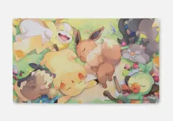 Berry Sleepy Pikachu & Eevee Playmat 2025 Pokemon Center Exclusive - TCG Pokemon - Image 1