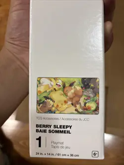 Berry Sleepy Pikachu & Eevee Playmat 2025 Pokemon Center Exclusive - TCG Pokemon - Image 4