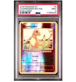 PSA 9 2016 Pokemon XY Evolutions Charmander Reverse Holo Foil 9/108 - Image 1