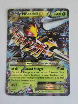 Pokemon TCG Mega M Beedrill EX Black Star Promo Holo Ultra Rare XY158 NM - Image 1