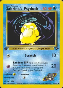 Sabrina's Psyduck 99/132 1st Edition Gym Challenge Pokemon Card NM/LP - Image 1