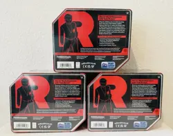 New Sealed Pokemon TCG Destined Rivals Team Rocket Tin Set of 3 Mewtwo Promo - Image 2