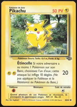 Carte Pokemon Pikachu 60/64 Jungle Francais - Image 1