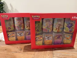 2 (TWO) Pokemon TCG 151 Mini Tins 4 Pack + 4 Promos Sealed Sams Club Exclusive - Image 1