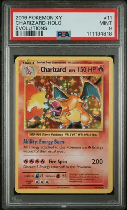 2016 POKEMON XY EVOLUTIONS #11 CHARIZARD-HOLO PSA 9 - Image 1