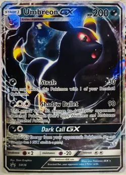 Pokemon TCG 2017 Umbreon GX Stage 1 HP200 Standard Card Holo - Image 1