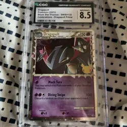 POKEMON CGC 8.5 2021 Dragapult Prime SWSH132 Holo Black Star Promo FULL SWIRL - Image 3