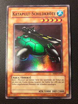 Yu-Gi-Oh! Katapult-Schildkrote, MRD-G075, Super Rare, 2. Auflage, Deutsch, Good - Image 1