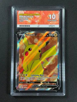 ACE 10 Pikachu V 157/172 FULL ART Pokemon Card SWSH Brilliant Stars GEM MINT - Image 1