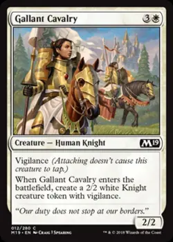 Gallant Cavalry -Foil Light Play MTG Magic 2019 Core Set - Image 1