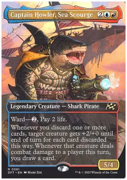 Captain Howler, Sea Scourge (Borderless) Aetherdrift #361 Rare - Image 1