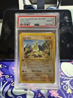 PSA 10 Gem MT Larvitar 1st Edition Neo Discovery Pokemon Card - Image 3