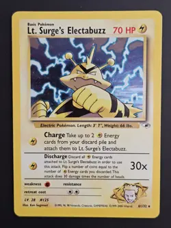 Lt Surges Electabuzz 6/132 Gym Heroes Unlimited Holo Rare - Pokemon - Image 1