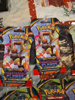 Pokemon TCG PHANTASMAL FLAMES Sleeved Booster Packs New Sealed Lot of 12 Packs - Image 3