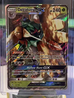 Pokemon TCG Decidueye GX Sun & Moon Base Set 12/149 Holo Ultra Rare LP - Image 1