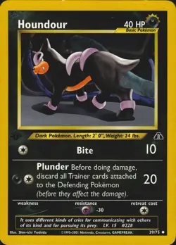 Houndour (39) 39/75 1st Edition Neo Discovery Pokemon Card NM/LP - Image 1