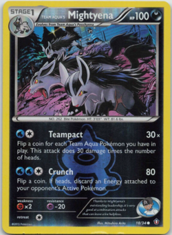 Pokemon - 18/34 Team Aqua's Mightyena - Reverse Holo - Double Crisis - NM/M - Image 1